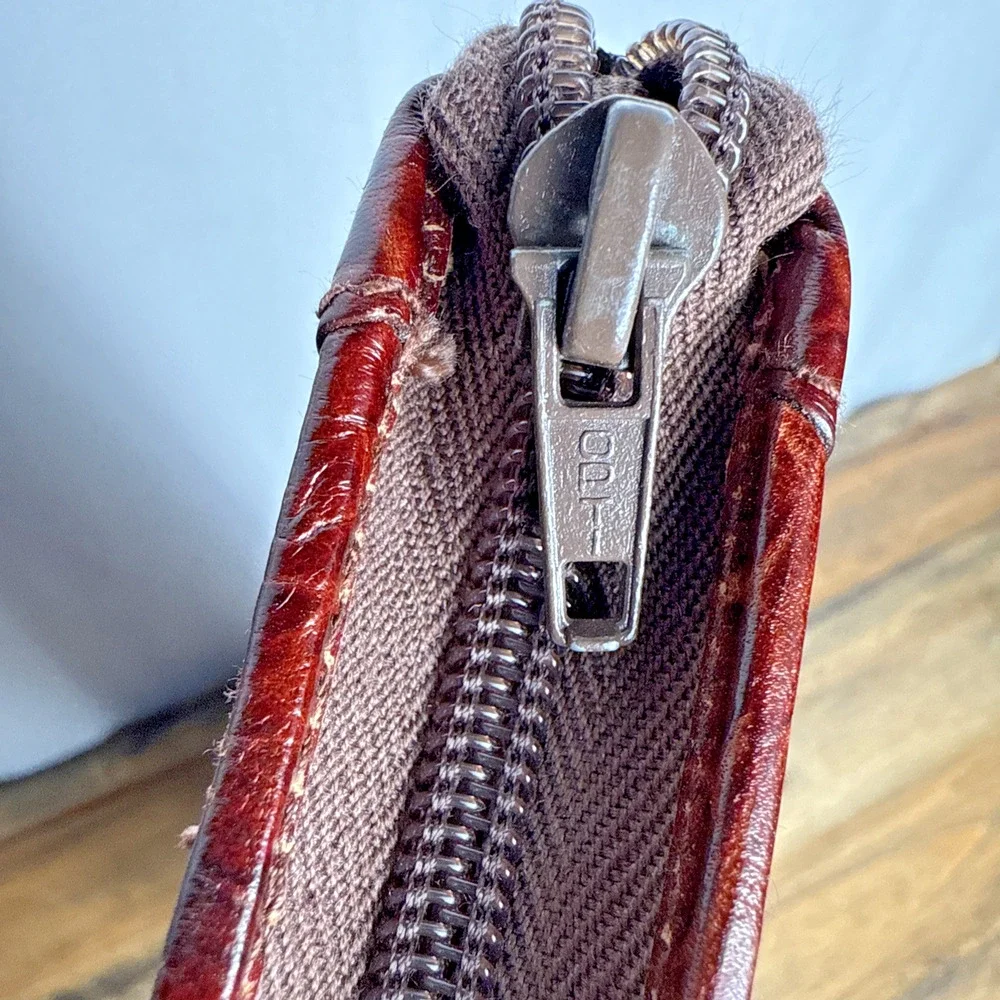 Vintage Italian Leather Tie Case Mens Travel Accessory Luxury Gift Crocodile EUC